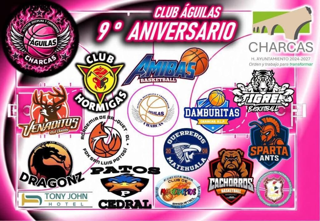 Charcas celebra el 9.º aniversario del Club Águilas con un espectacular torneo de básquetbol