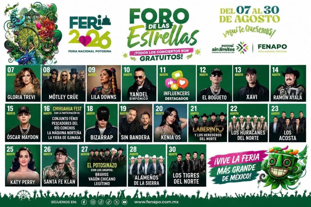FENAPO 2026 inicia este 7 de agosto; conoce la cartelera completa del Foro de las Estrellas